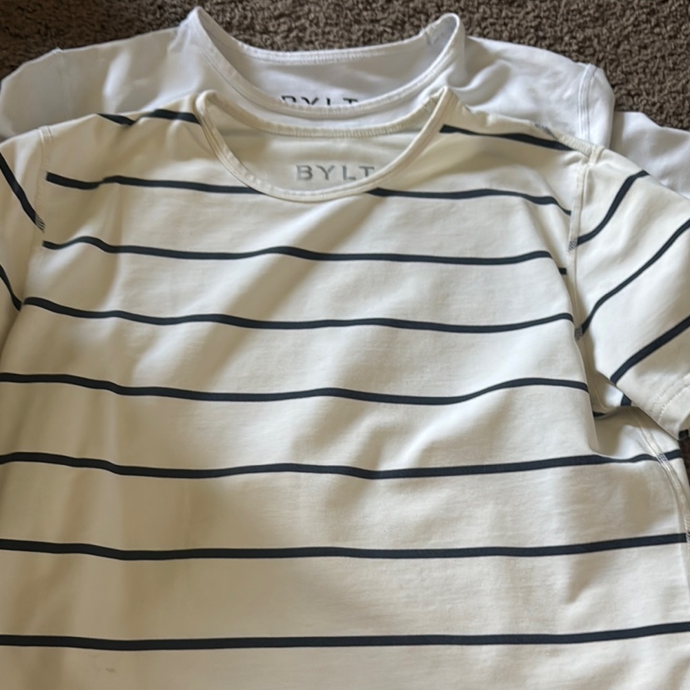 BYLT Basics White and Black Short Sleeve Tee